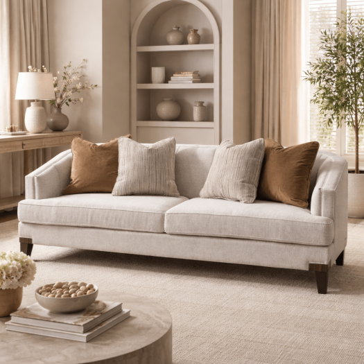 Opaline White Velevt sofa