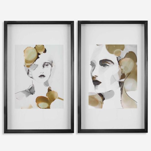 Organic Portrait Framed Prints, S/2, 2 Cartons
