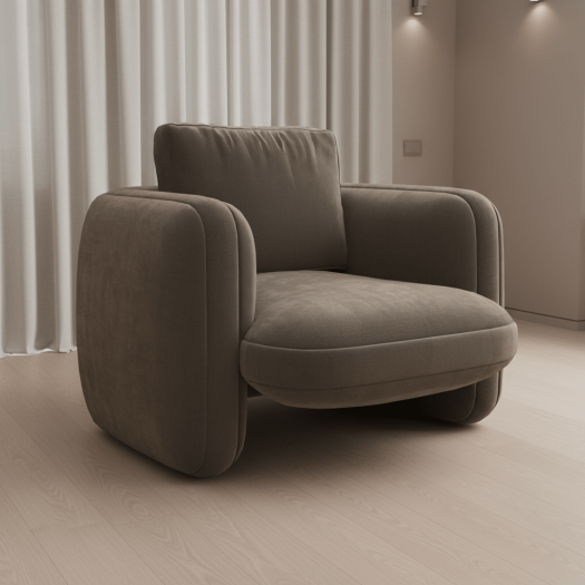 OVERLAP CHAIR DARK TAUPE