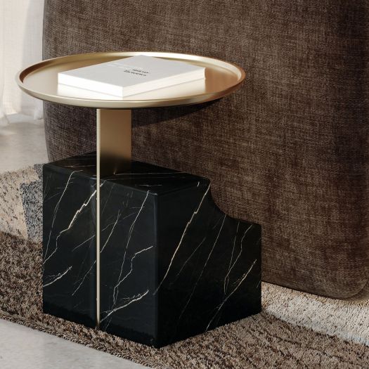 OVERLAP SECTIONAL ACCENT TABLE DARK