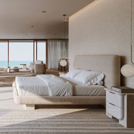 OVERLAP UPH KG BED IVORY