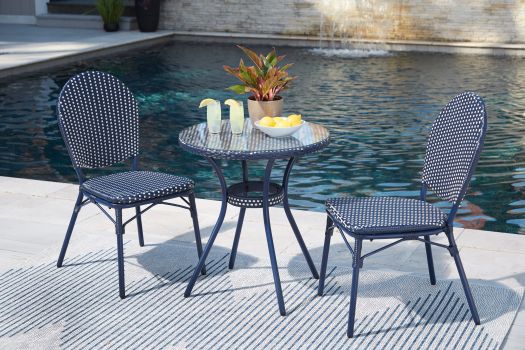 Odyssey Blue Outdoor Table And Chairs (Set Of 3)