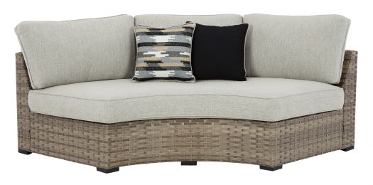 Calworth Outdoor Curved Loveseat With Cushion