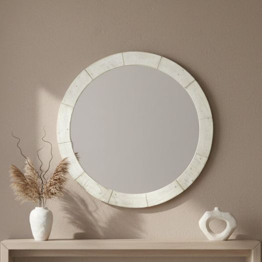 PIPER MIRROR (BRUSHED WHITE FINISH)