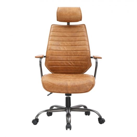 Executive Swivel Office Chair Cognac