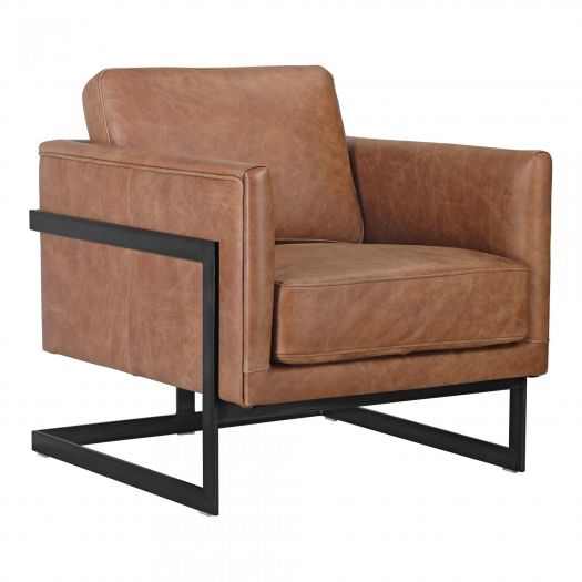 Luxley Club Chair Open Road Brown Leather