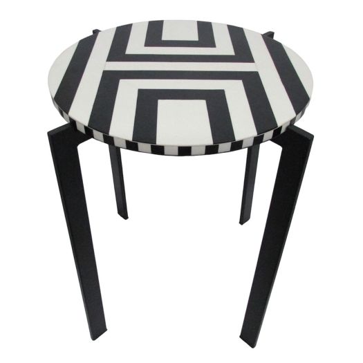 Platted Blk And White Accent Table