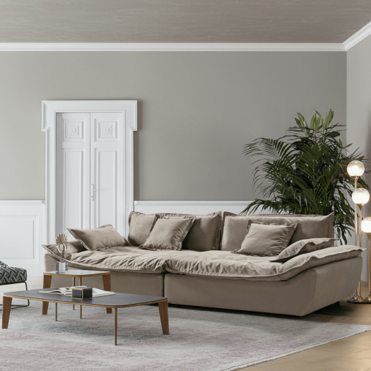 Plush Perfection Taupe 4 Seater Sectional W280