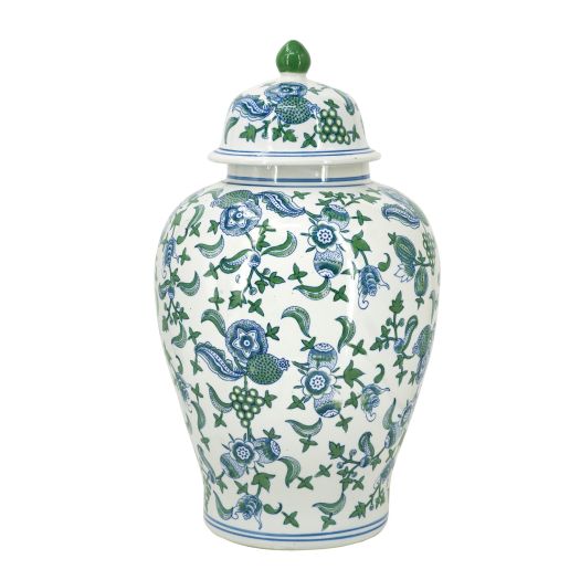 Porcelain Blue And White Cherry Blossom Ginger Jar