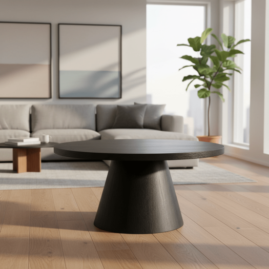 Portland Round Coffee Table in Black