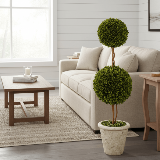 Preserved Boxwood Two Sphere Topiary