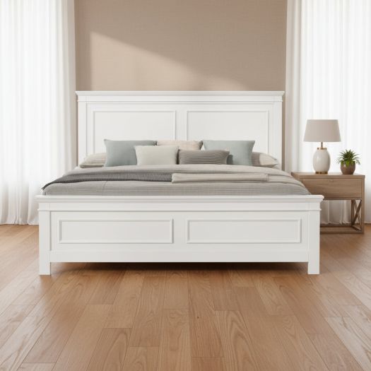 Provence White Wood King bed