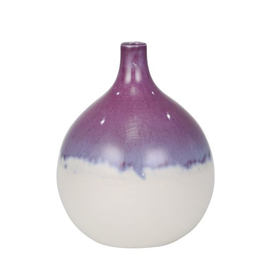 PURPLE/WHITE VASE 7.75