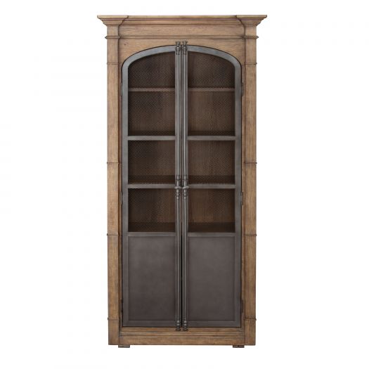 Metal Door Lt Oak Display Cabinet