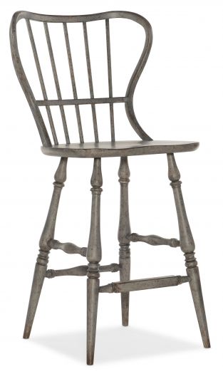 Spindle Back Bar Stool-Speckled Gray