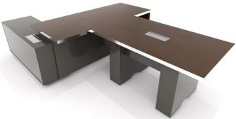  L shaped Office Desk with Meeting Table Attached