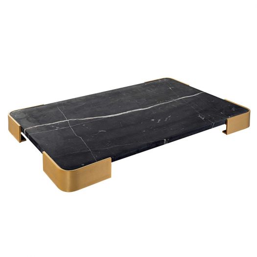 Elevated Tray/Plateau - Black Marble Large