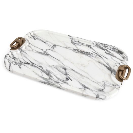 Hippodrome Tray - Arabescato Marble