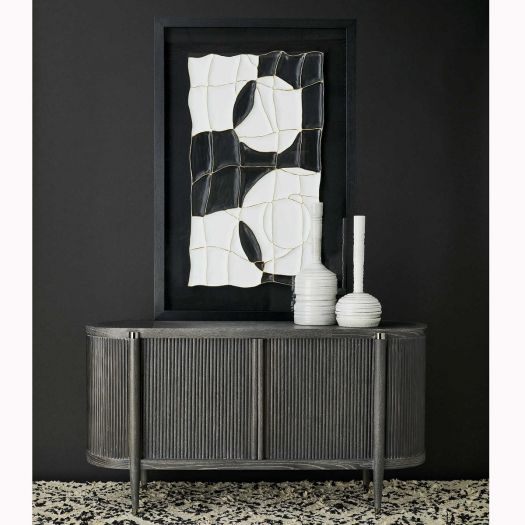 TAMBOUR CABINET BLACK CERUSE