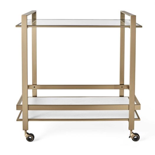 Roll Along Bar Cart - Brass