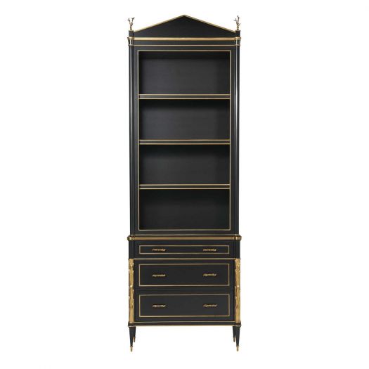 Faux Bois Cabinet, Black/Gold