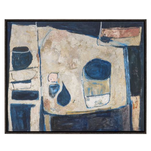 Blue Tableau Framed Canvas