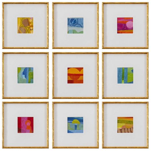 Petite Bijoux Framed Canvases - Brilliant, S/9