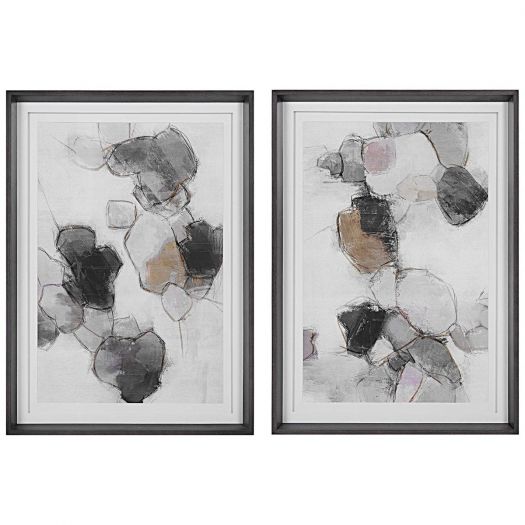 Plunging Pastels Framed Prints, S/2