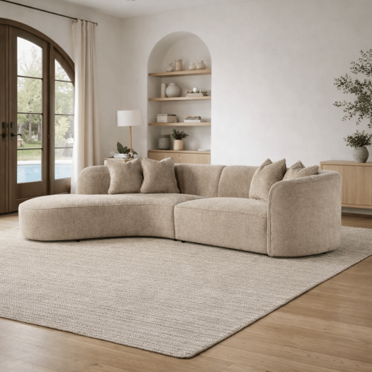 Raya Beige Sectional (Left Chaise + Right Arm)