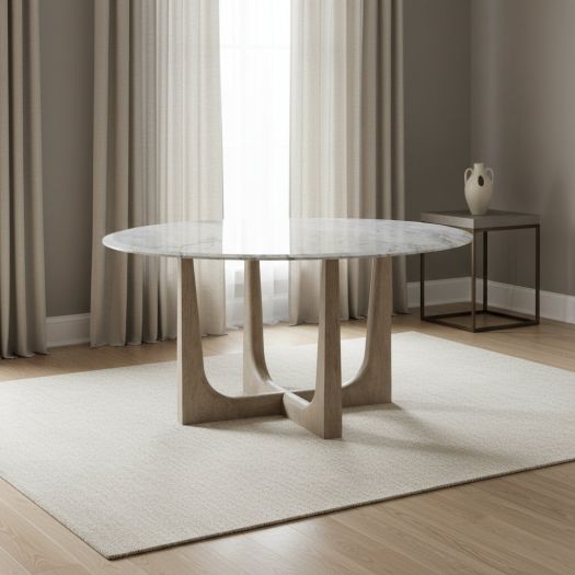 Repose - Repose Marble Round Dining Table