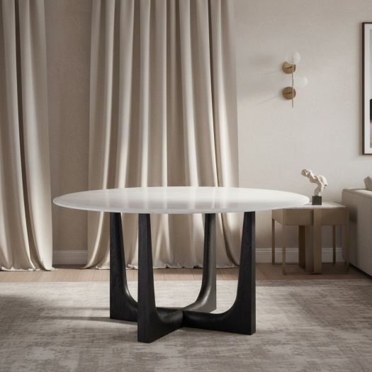 Repose - Repose Marble Round Dining Table