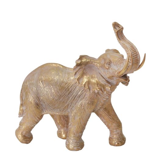 RESIN 12 ELEPHANT DECORATION,GOLD