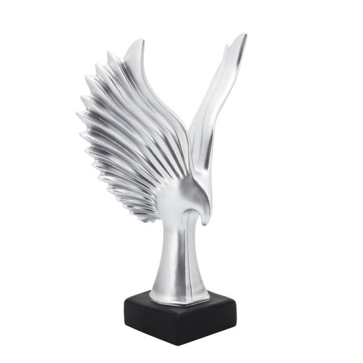RESIN 14H EAGLE TABLE ACCENT, SILVER