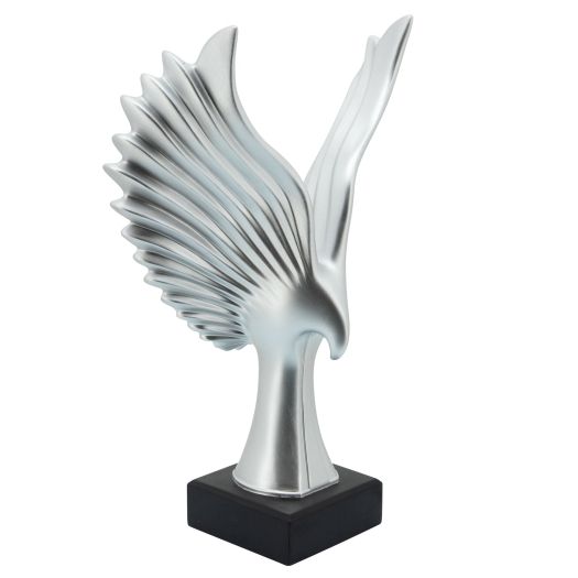 RESIN 20H EAGLE TABLE ACCENT, SILVER