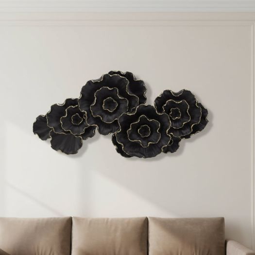 RESIN 41 WALL FLOWERS, BLACK