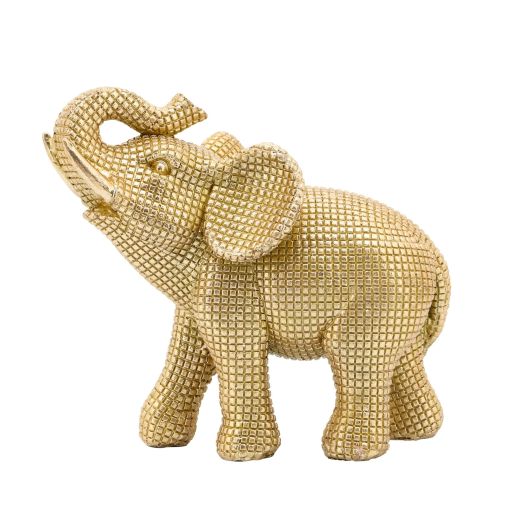 RESIN 7 ELEPHANT TABLE ACCENT, GOLD