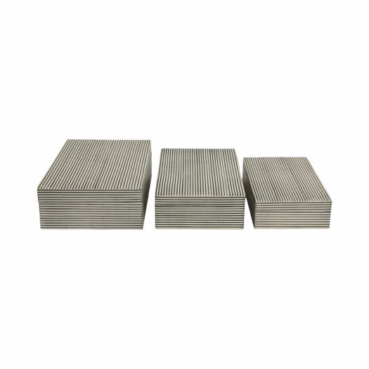 RESIN S/3 10/11/12 RIDGED BOXES, WHITE