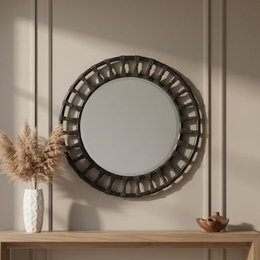 Retreat Pole Rattan Accent Mirror