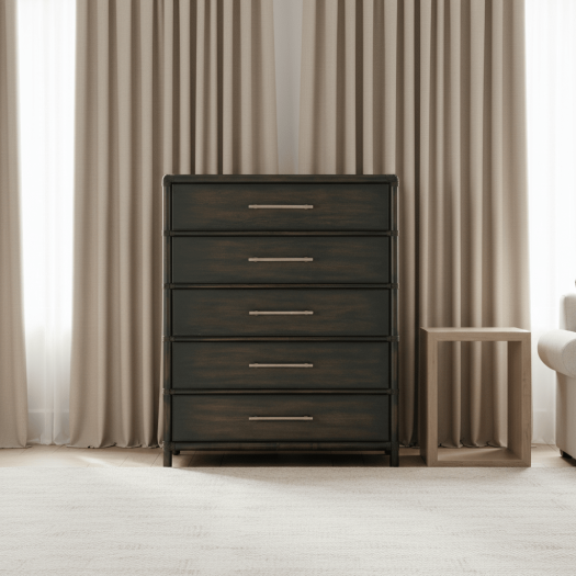 Retreat Pole Rattan Five-Drawer Chest