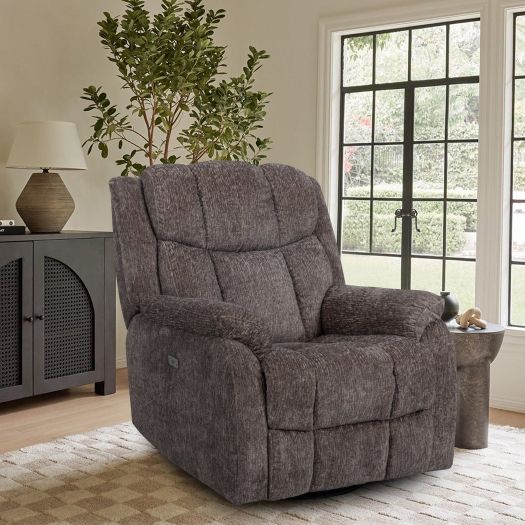 RevolveX Brown Swivel Recliner
