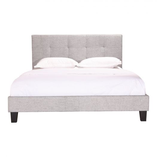 Eliza Queen Bed Light Grey Fabric