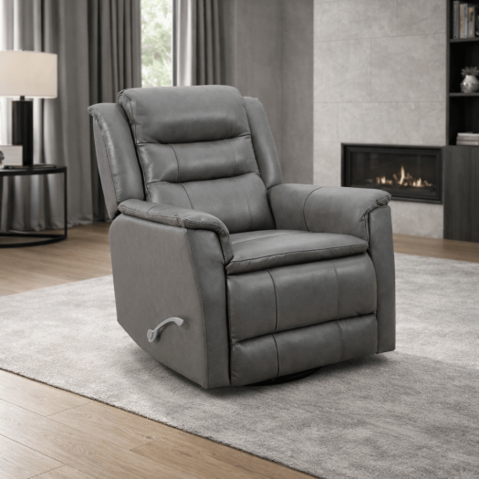 Roots Comfort Grey Manual Recliner Swivel