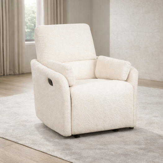 Roots Comfort White Manual Recliner Swivel
