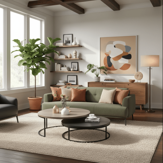 Royal | AshAura 2-Piece Coffee Table Set - Beige & Black