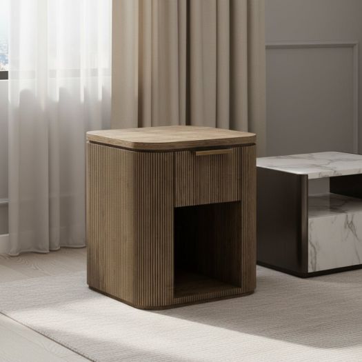 Rustic Haven Oak One Drawer Nightstand