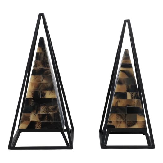 S/2 13/12 Carlisle Small Black And Brown Pyramids