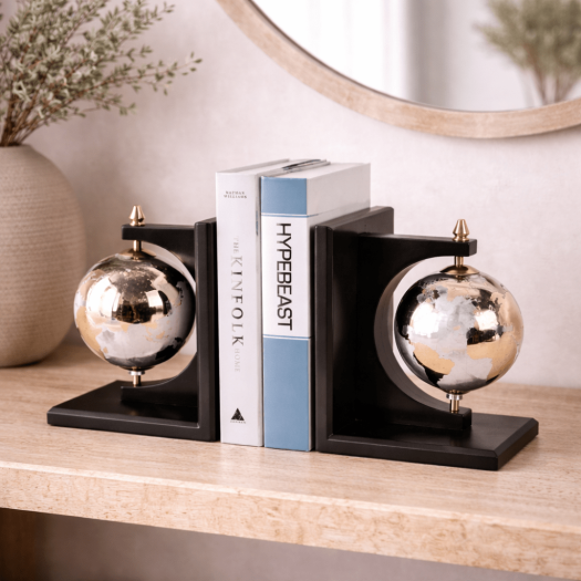 S/2 14 Bardot Glass Globe Bookends