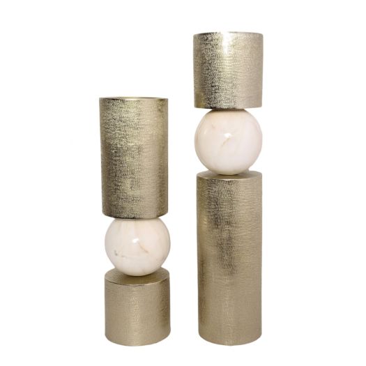 S/2 15/18' ANOKA GOLD CANDLE HOLDERS