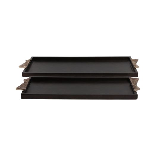 S/2 22/26 ANDROS TRAYS WITH ALUMINIUM HARDWARE