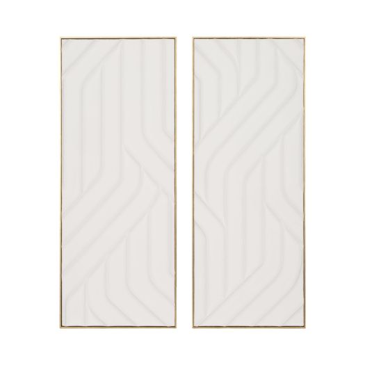 S/2 24X59 CASCADE DIMENSIONAL PLASTER WALL ART